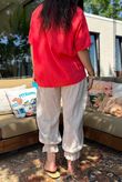 Izi Cheesecloth Button Tee Watermelon
